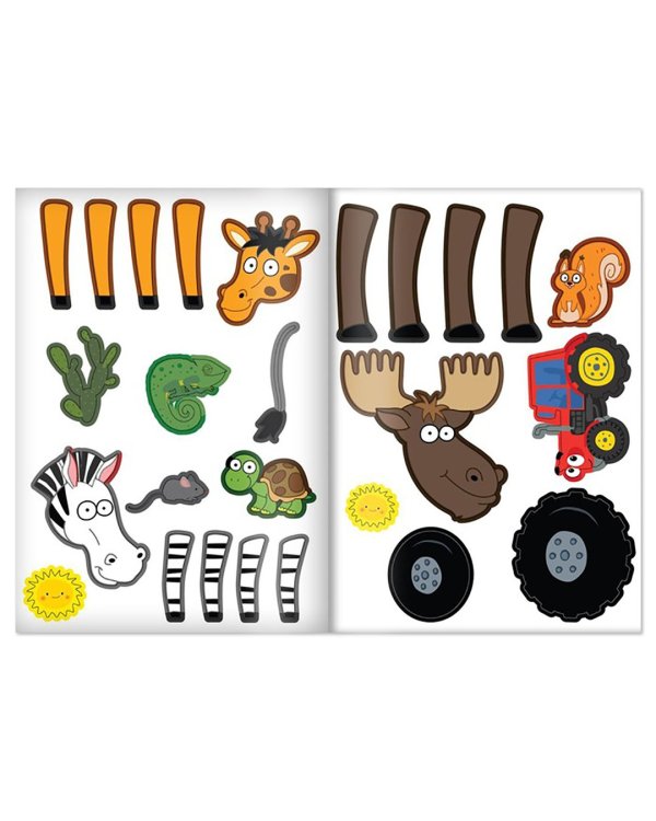 Книжка-аппликация наклейками. Весёлые зверята