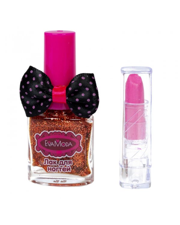 Набор детской декоративной косметики Eva Moda. Помада, лак для ногтей