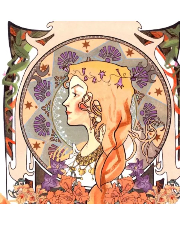 Рапунцель в стиле Альфонса Мухи