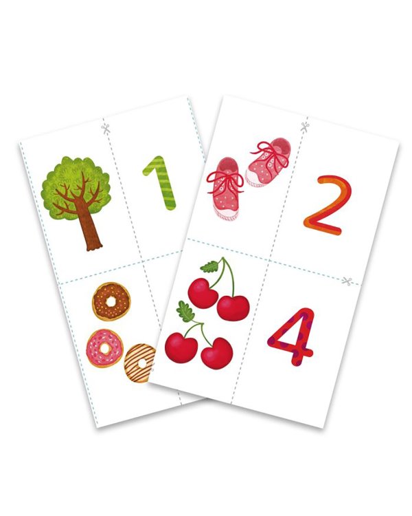 Разрезные карточки-половинки. Цифры и счёт