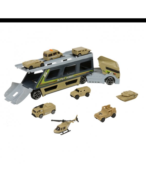 Военный набор инерционных машин, 9 машинок