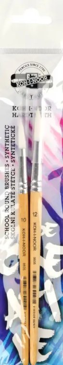 Набор кистей круглых, синтетика №10, 12