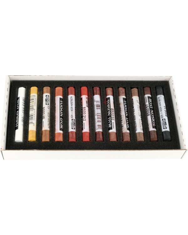 Пастель сухая художественная Toison d`Or Soft 8522, Brown Line, 12 цветов