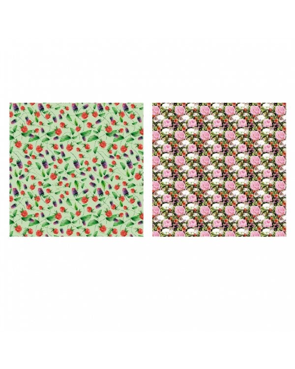 Бумага для скрапбукинга односторонняя. Акварель, 12 листов, 6 дизайнов