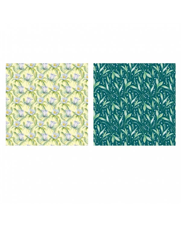 Бумага для скрапбукинга односторонняя. Акварель, 12 листов, 6 дизайнов