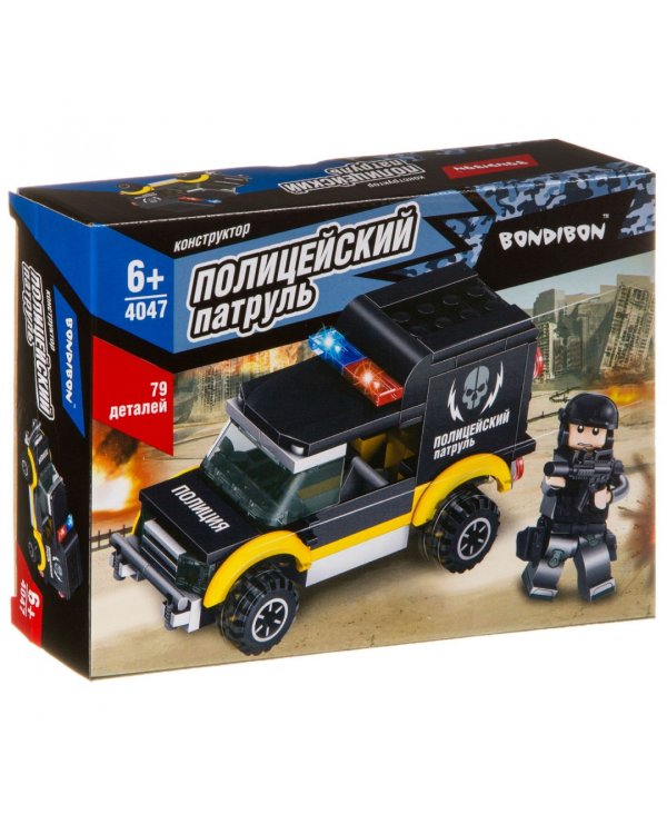 Конструктор. Полицейский патруль. Машина, 79 деталей