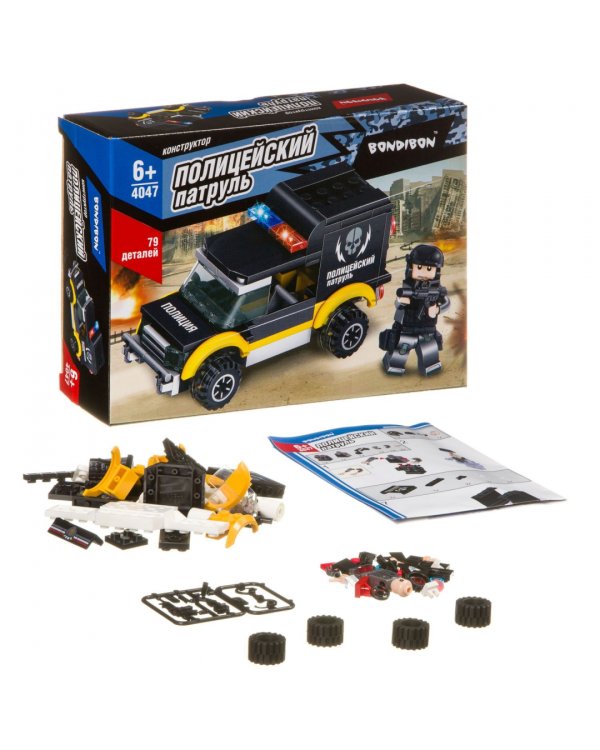 Конструктор. Полицейский патруль. Машина, 79 деталей