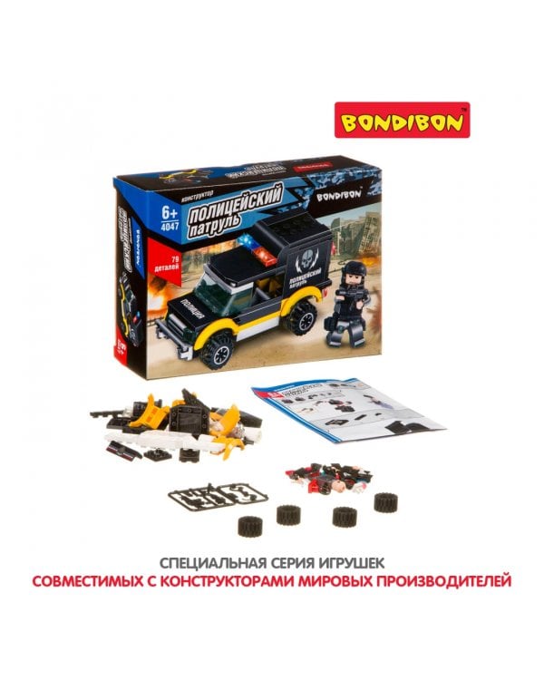 Конструктор. Полицейский патруль. Машина, 79 деталей