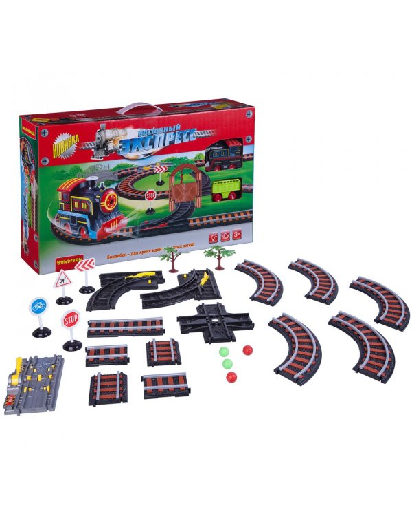 Железная дорога с одним паровозом и вагоном. Восточный экспресс