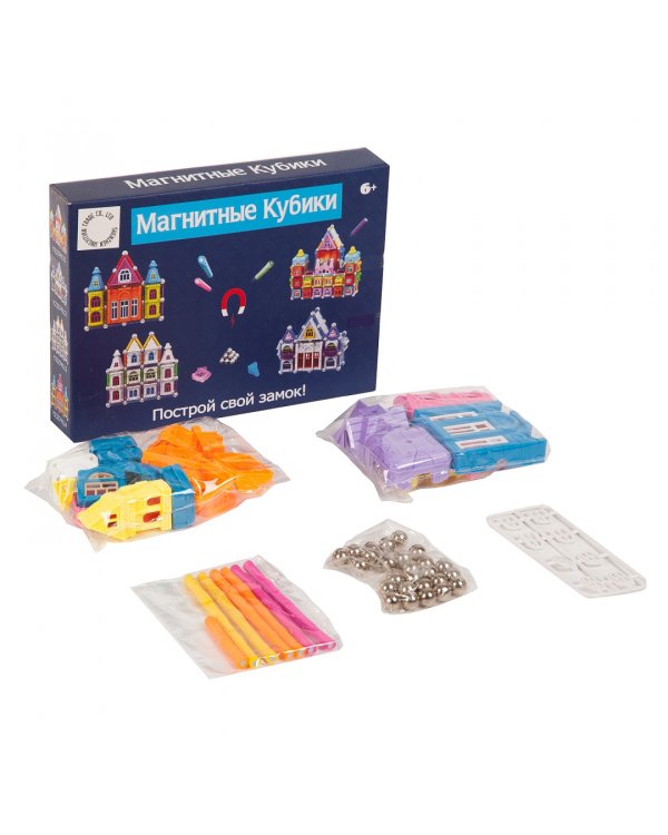 Конструктор магнитный. Магнитный кубики, 78 деталей