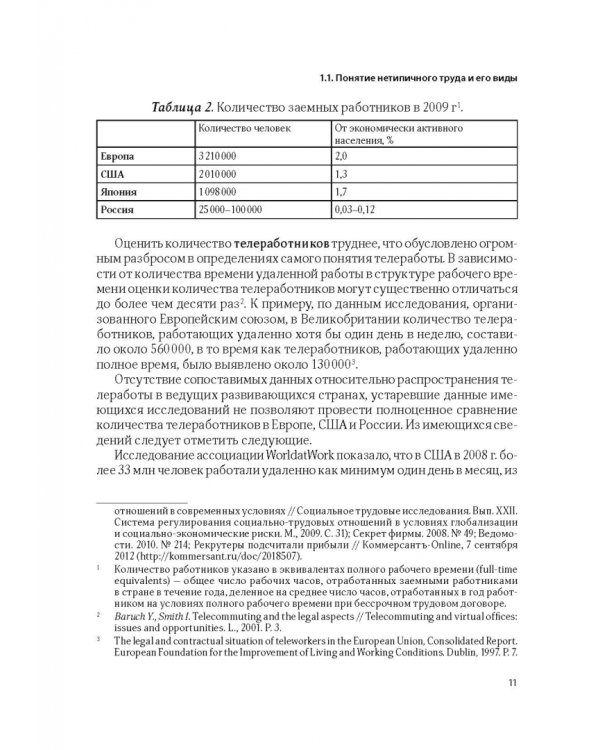 Нетипичные трудовые отношения: заемный труд, телеработа и работа по вызову. Правовая природа