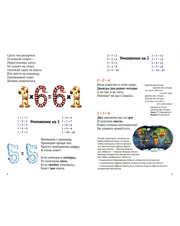 Таблица умножения в стихах