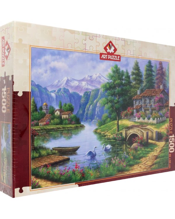 Пазл. Деревня у озера, 1500 элементов