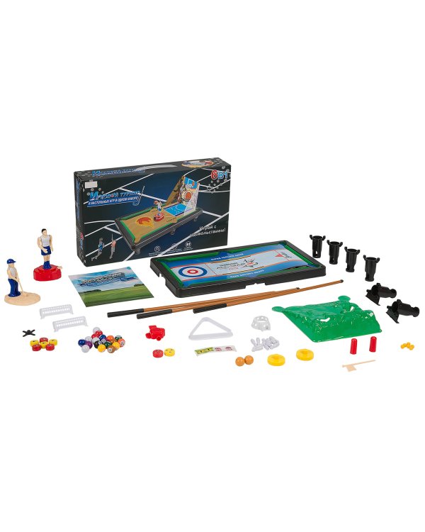 Набор 6 в 1 Игровой турнир. Хоккей, гольф, керлинг, баскетбол, бильярд, боулинг