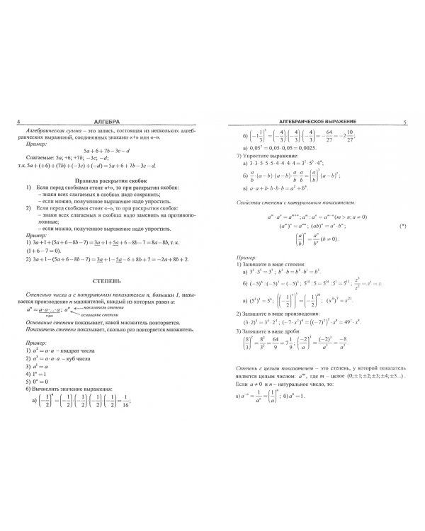 Математика в таблицах и схемах
