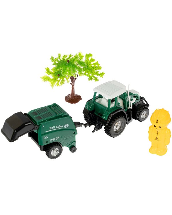 Набор, 3 предмета, трактор с прицепом