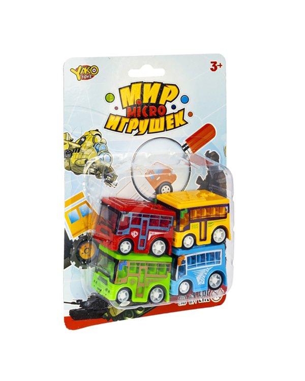 Набор инерционных автобусов, 4 штуки