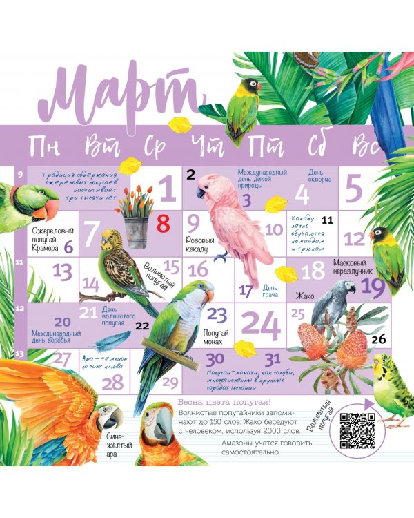Птицы мира. Календарь для детей с голосами птиц 2023 год