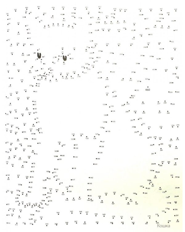 Животные. Рисуем по точкам