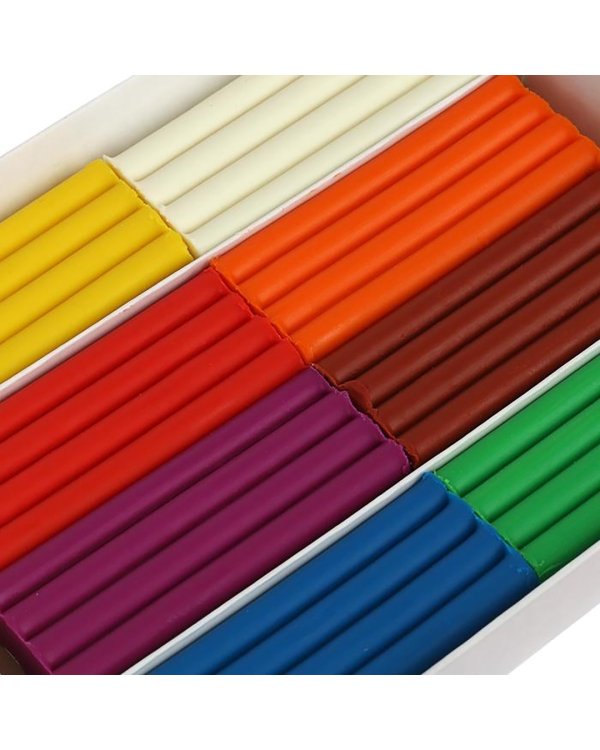 Пластилин мягкий восковой Кроха Мега, 8 цветов, со стеком