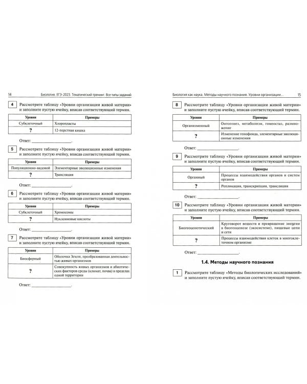ЕГЭ 2023 Биология. Тематический тренинг. Все типы заданий