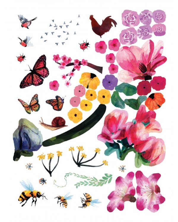 Акварельное вдохновение. 500 наклеек для создания неповторимых картин