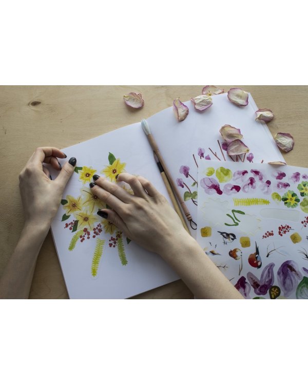 Акварельное вдохновение. 500 наклеек для создания неповторимых картин