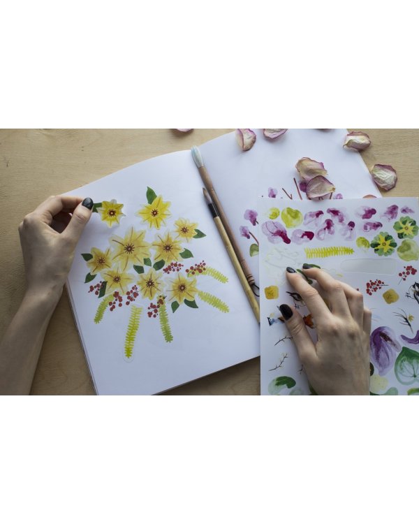 Акварельное вдохновение. 500 наклеек для создания неповторимых картин