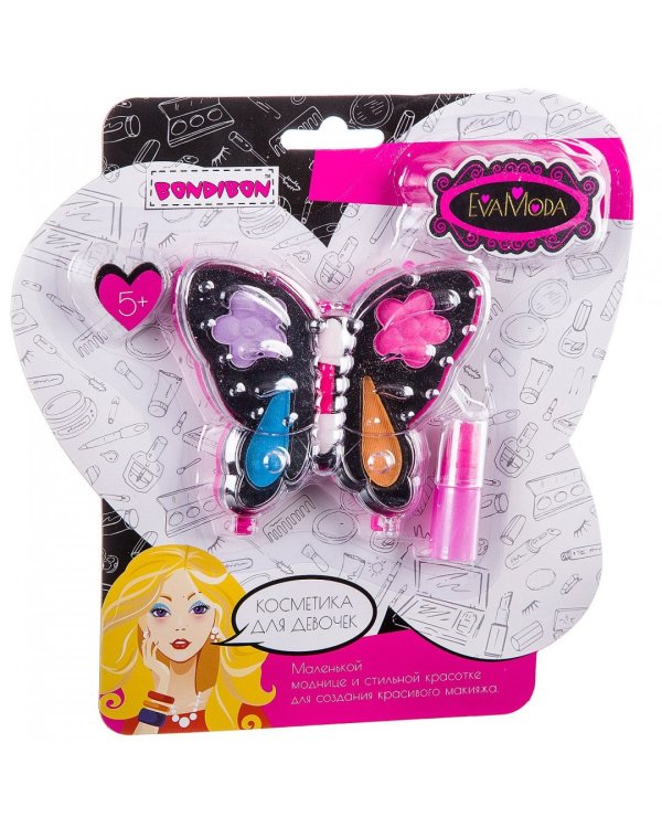 Набор детской декоративной косметики "Бабочка" (тени, помада) (ВВ2241)