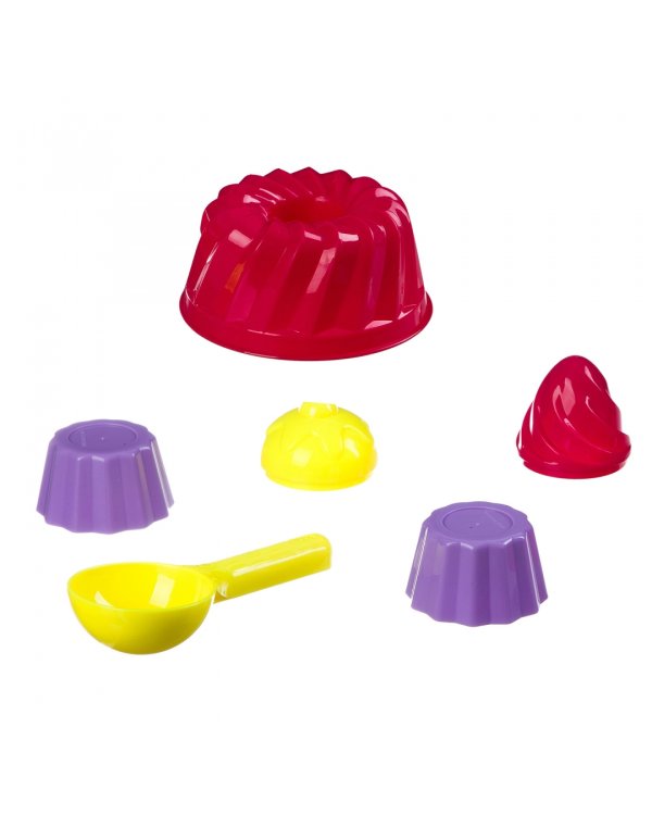 Набор для песка, ведро с крышкой, ложкой, 5 формочками