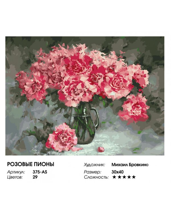 Живопись на холсте. Розовые пионы