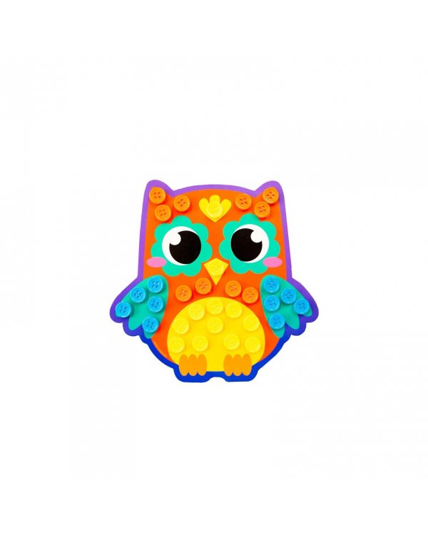 Аппликация пуговками Совушка