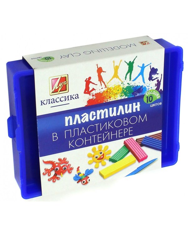 Пластилин в контейнере, 10 цветов