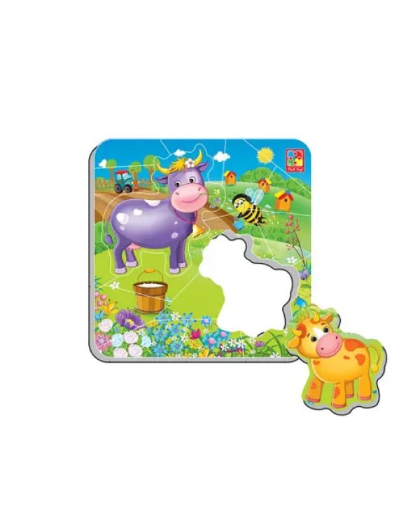 Магнитные пазлы Корова и теленок