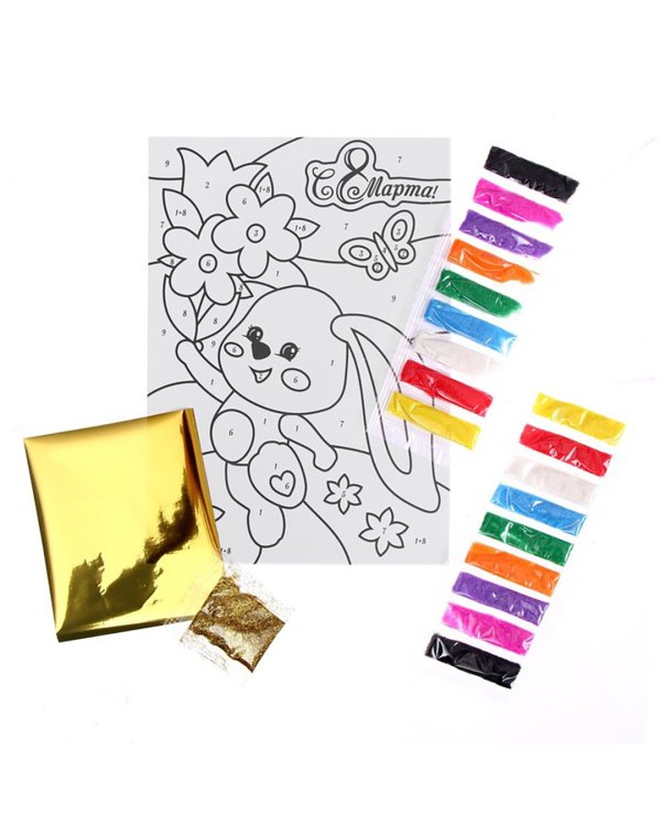 Фреска песком. Зайка