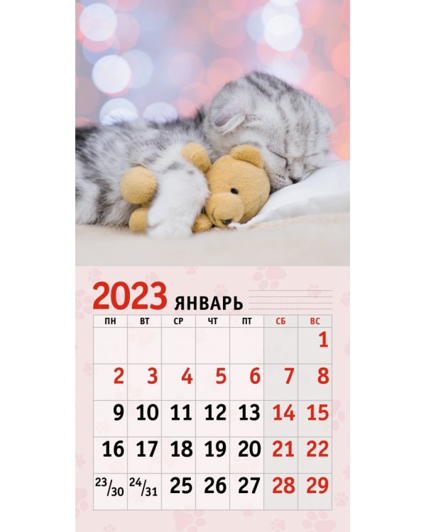 Календарь настенный перекидной на 2023 год Домашние любимцы 5