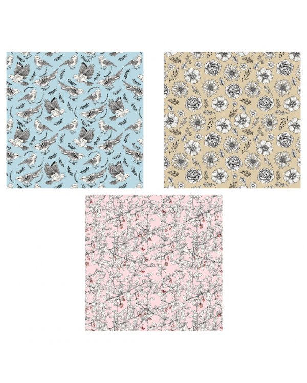 Бумага тематическая для скрапбукинга Фантазия, двухсторонняя, 12 листов 