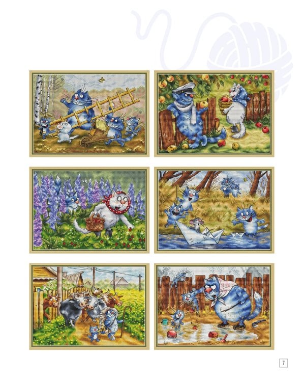 Вышиваем синих котов