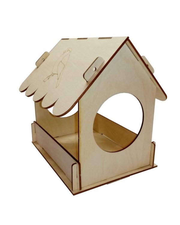 Сборная деревянная модель. Кормушка для птиц. Синичка