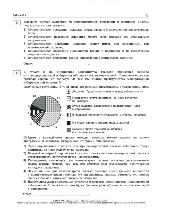 ЕГЭ 2023 Обществознание. Типовые экзаменационные варианты. 30 вариантов