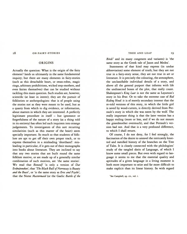 Tree and Leaf. Including "Mythopoeia"