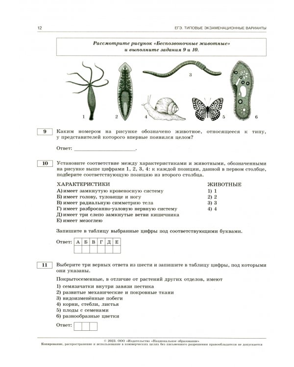ЕГЭ 2023 Биология. Типовые экзаменационные варианты. 10 вариантов