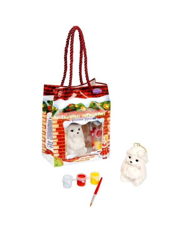 Елочные украшения своими руками. Зайчик, роспись по керамике