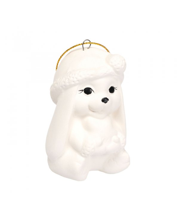 Елочные украшения своими руками. Зайчик, роспись по керамике