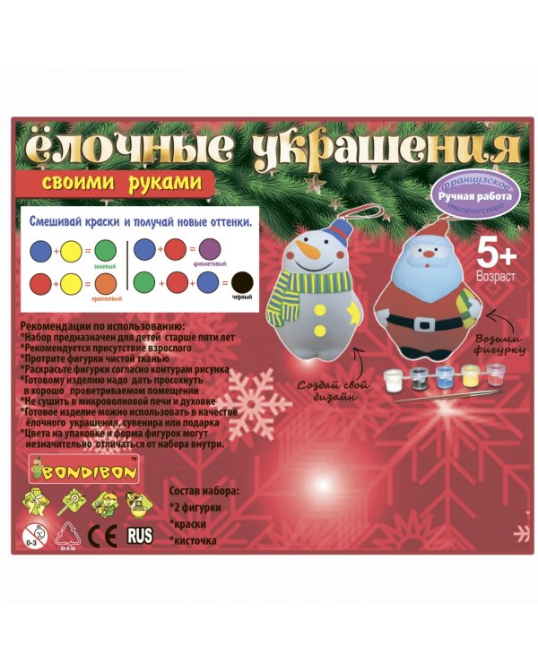 Елочные украшения своими руками. Дед Мороз, Снеговик