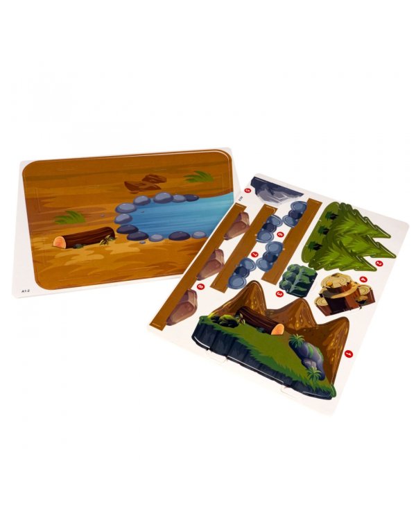 Конструктор магнитный. Тираннозавр, с 3D подставкой-пазлом