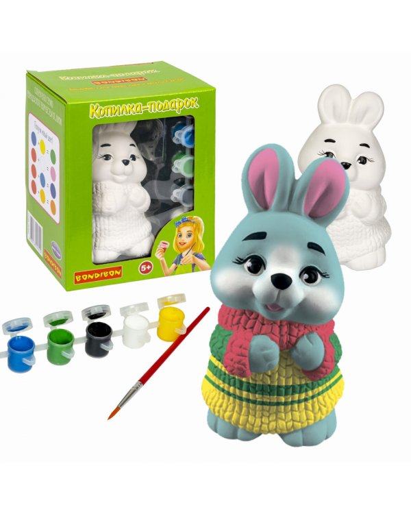 Роспись по гипсу. Копилка подарок. Кролик