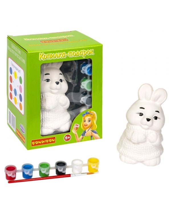 Роспись по гипсу. Копилка подарок. Кролик