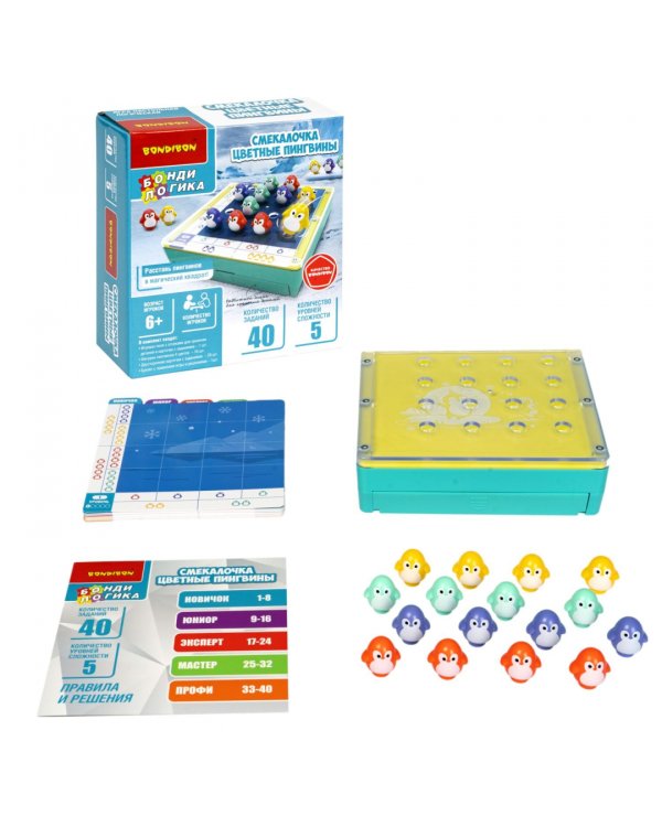 Игра логическая. Смекалочка. Цветные пингвины