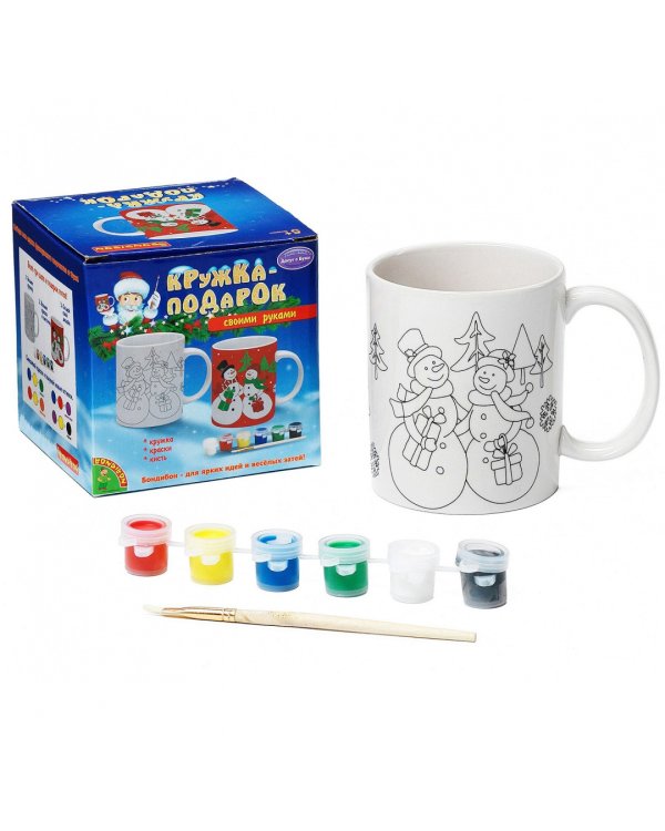 Набор для творчества. Кружка-подарок своими руками. Снеговики
